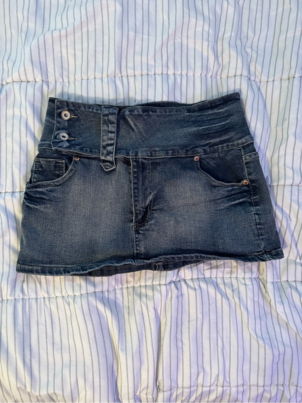 Dark Blue Denim Mini Skirt